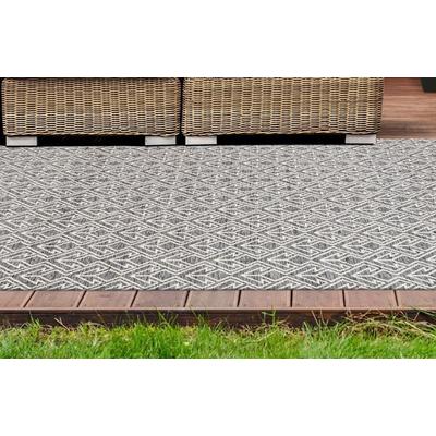 Teppich CALO-DELUXE "Rico 303" Gr. 2, grau (grau, creme), B:80cm H:10mm L:150cm, Kunstfaser, Teppiche, In- und Outdoor geeignet, pflegeleicht, Wohnzimmer Image