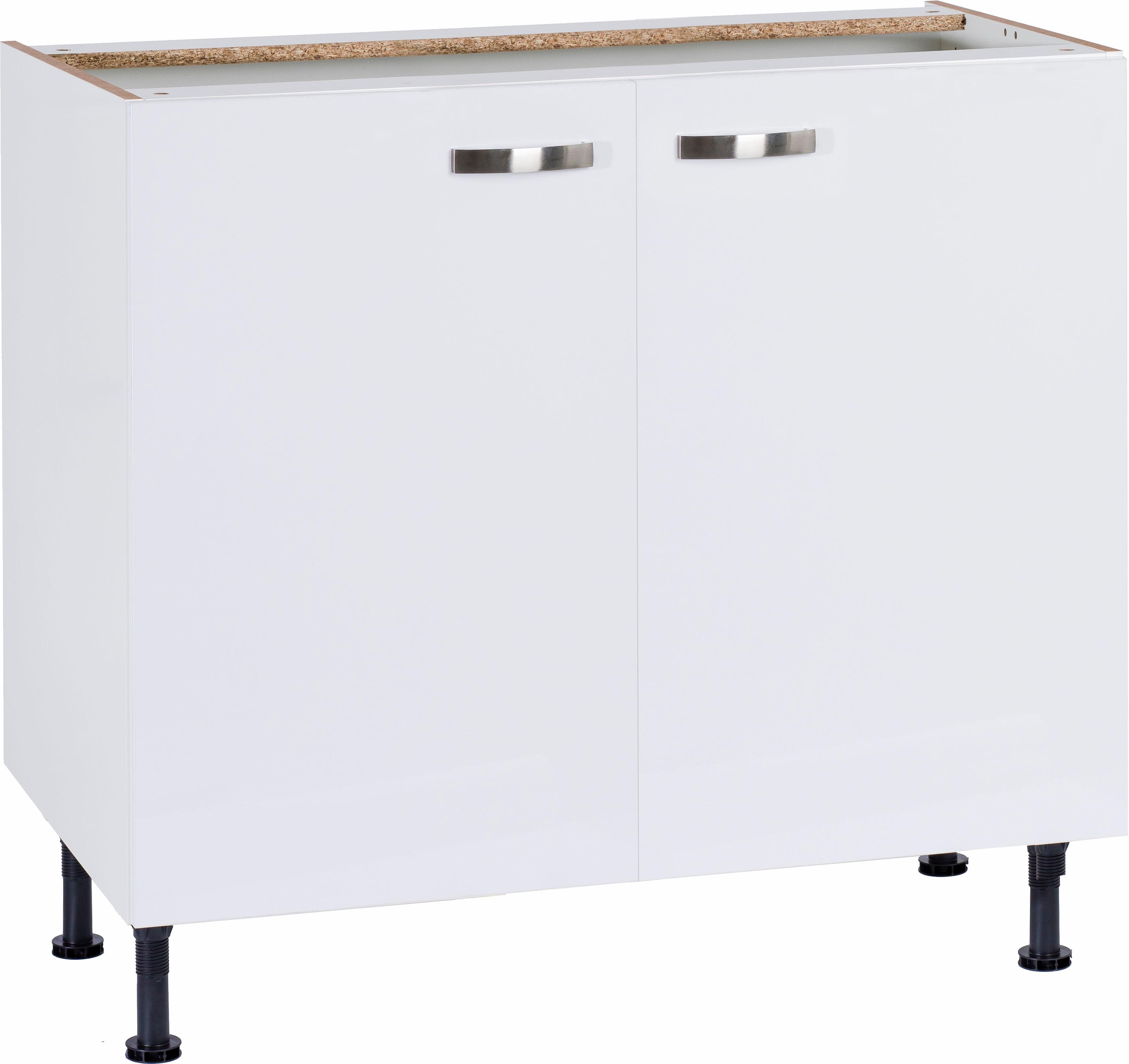 Unterschrank KOCHSTATION "KS-Cara", weiß (weiß, weiß), B:90cm H:87cm T:58,4cm, Schränke, Breite 90 cm Image