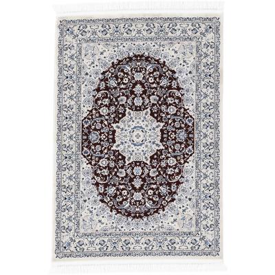 Teppich CARPETFINE "Nain Diane, auch als Läufer", rot, B:240cm H:8mm L:340cm, Polypropylen, Polyester, Teppiche, Kurzflor mit Fransen, Vintage Orient Look, Wohnzimmer Image
