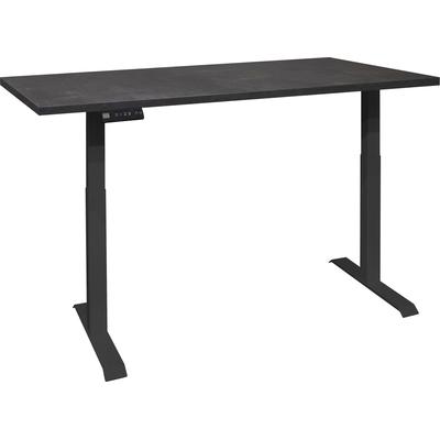 Schreibtisch MÄUSBACHER "Big System Office", schwarz (schwarz matt, schwarzstahl, schwarz matt, schwarzstahl), B:160cm, Tische, Breite 160 cm, elektrisch höhenverstellbar Image