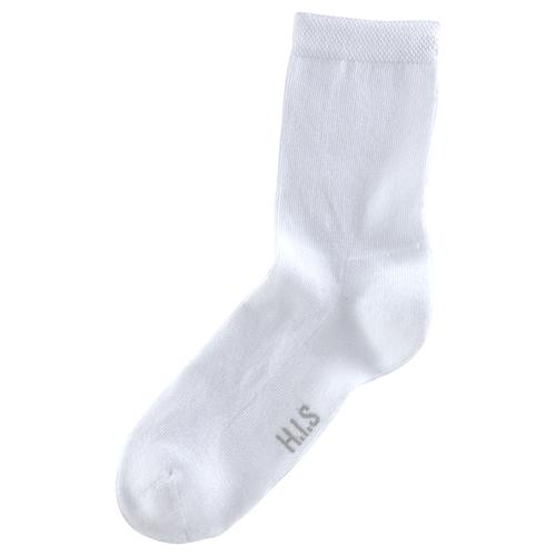 Socken H.I.S Gr. 35-38, weiß (6x weiß) Damen Socken mit bequemem Frottee