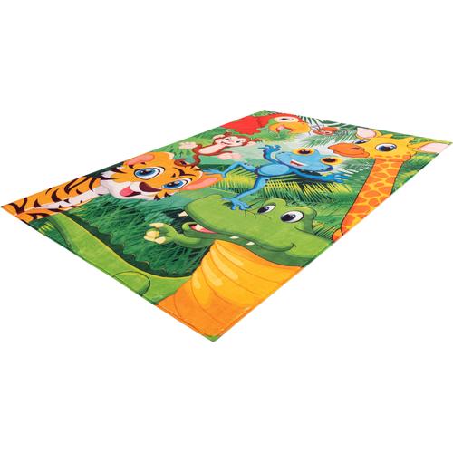 „Kinderteppich OBSESSION „“My Juno 471″“ Teppiche Gr. B/L: 160 cm x 230 cm, 10 mm, 1 St., grün (green) Kinder Kinderzimmerteppiche Spielteppich, Motiv Tiere, Kinderzimmer“