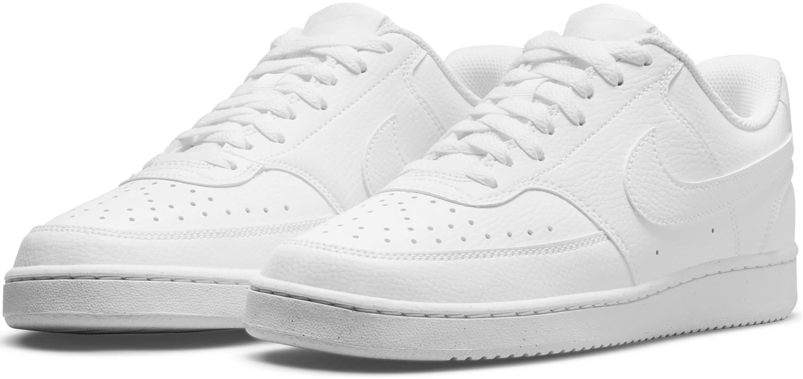 Sneaker NIKE SPORTSWEAR "Court Vision Low Next Nature", Gr. 36,5, weiß, Synthetik, Schuhe Skaterschuh Sneaker low, Design auf den Spuren des Air Force 1, Topseller