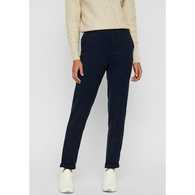 Anzughose VERO MODA "VMMAYA", Damen, Gr. XS, Länge 34, blau (night sky), Web, Obermaterial: 62% Polyester, 33% Viskose, 5% Elasthan, unifarben, feminin, gerade, unten schmal knöchellang, Hosen, hinten mit Gummizugbündchen Image
