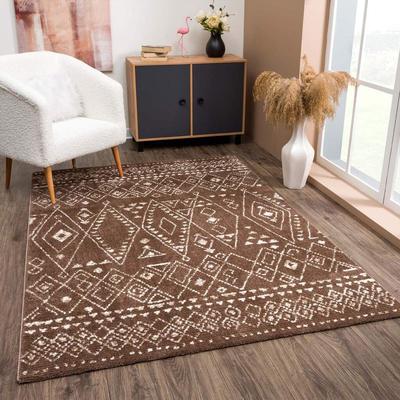 Teppich CARPET CITY "April 2292", braun, B:140cm H:10mm L:200cm, Polyester, Teppiche, Läufer, weich durch Microfaser, Boho Ethno Look, Wohnzimmer Image