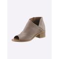 Sandalette Gr. 38, grau (taupe) Damen Schuhe Sommerboots Peeptoe Ankleboots Peeptoe-Stiefeletten