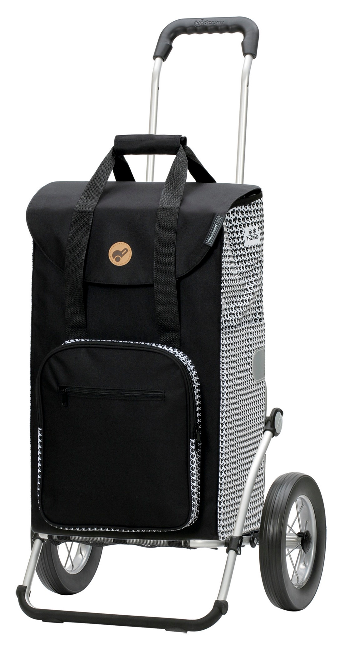 Einkaufstrolley ANDERSEN "Royal Shopper Liska", schwarz, B:50cm H:107cm T:28cm, Polyester, Einkaufskörbe Image