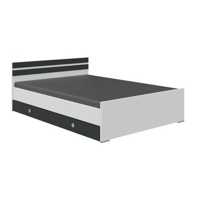 Bett WIMEX "Joker, Gästebett", weiß (weiß, abgesetzt graphit), B:146cm H:71cm L:205cm, Betten, Liegeflächen 90 oder 140x200cm, farbliche Akzente am Kopfteil Image