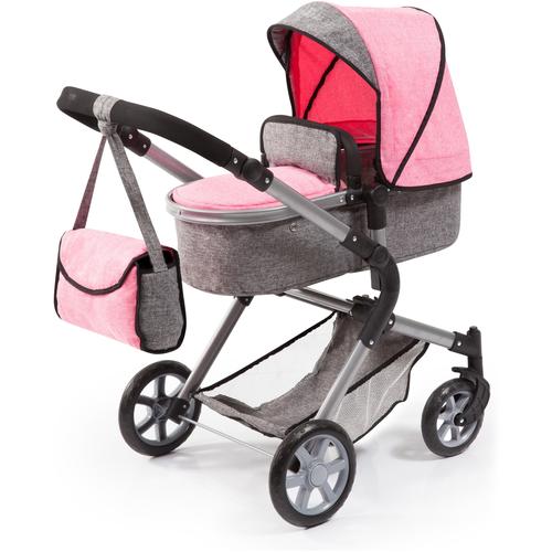„Kombi-Puppenwagen BAYER „“City Neo, Grau/Rosa““ Puppenwagen bunt (grau, rosa) Kinder Puppenwagen -trage“