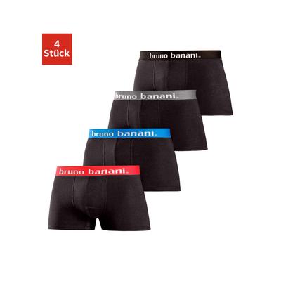 Boxer BRUNO BANANI "Boxershorts für Herren", Herren, Gr. M, schwarz, Jersey, Obermaterial: 95% Baumwolle, 5% Elasthan, unifarben, Unterhosen, mit Kontrast-Webbund Image