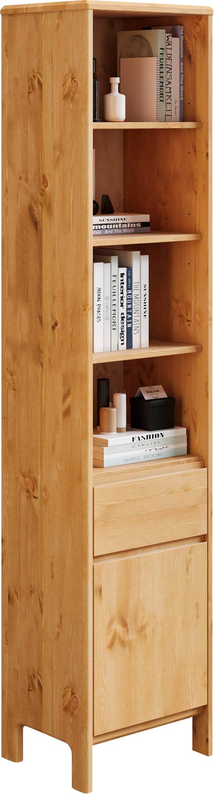 Regal HOME AFFAIRE "Luven", beige (natur), B:44cm H:192cm T:34cm, Massivholz, Regale, Regal, zertifiziertes Massivholz, Breite 44 cm