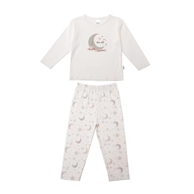 Schlafanzug LILIPUT "Mond" Gr. 92, grau (weiß, grau) Kinder Homewear-Sets Schlafanzüge