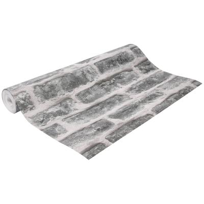 Vliestapete SUPERFRESCO EASY "Backstein - Grau", grau, B:0,52m L:10m, Vlies, Tapeten, FSC zertifiziert, mit lebhaftem Druck, 10 Meter Länge Image