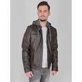 Lederjacke MUSTANG "Foster" Gr. S, braun (dark brown) Herren Jacken Übergangsjacken