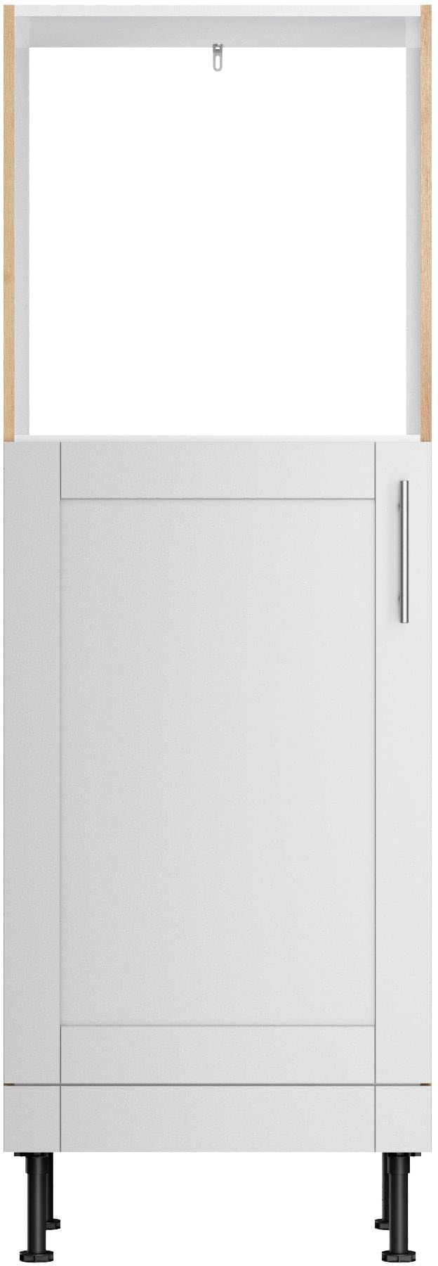 Backofen/Kühlumbauschrank KOCHSTATION "KS-Ahus", grau (hellgrau matt, wildeiche nachbildung), B:60cm H:176,6cm T:58,4cm, Schränke, Breite 60 cm Image