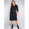 Etuikleid SHEEGO "Große Größen", Damen, Gr. 58, Normalgrößen, schwarz, Obermaterial: 70% Polyester, 25% Viskose, 5% Elasthan, unifarben, klassisch, figurbetont knieumspielend, Rundhals, 3/4-Ärmel, Kleider, mit 3/4- Arm, im Materialmix