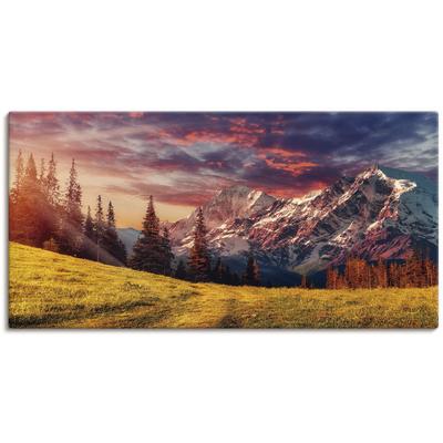 Wandbild ARTLAND "Alpines Hochland", rot (farbe bild(er): rot), B:60cm H:30cm, Bilder, als Alubild, Outdoorbild, Leinwandbild in verschied. Größen Image