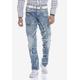 Bequeme Jeans CIPO & BAXX Gr. 42, Länge 32, blau (hellblau) Herren Jeans