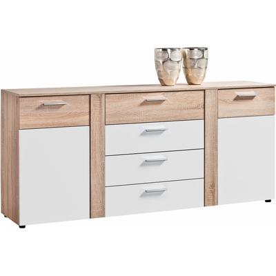 Kommode PROCONTOUR "Trenti", weiß (eichefarben, weiß), B:180cm H:81cm T:40cm, Sideboards, Breite 180 cm mit zweifarbiger