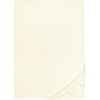 Spannbettlaken BIBERNA "Conny", beige (perlmuttfarben), B:140-160cm L:200-220cm, Jersey-Elasthan, Obermaterial: 95% Baumwolle, 5% Elasthan, Laken, hochwertiges Jersey-Elasthan geeignet für Wasser- und Boxspringbetten Image