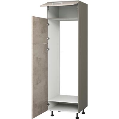 Kühlumbauschrank KOCHSTATION "KS-Trea SKG-195-145", grau (betonfarben hell, anthrazit), B:60cm H:195cm T:56cm, Schränke, für integrierte Kühl-Gefrierkombi 145,0 cm, Breite 60 cm, Höhe 195 cm Image