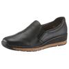 Slipper RIEKER, Damen, Gr. 39, schwarz, Leder, sportlich, Schuhe, Freizeitschuh, Halbschuh mit Gummizügen
