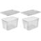 keeeper Stapelbox emil, (Set, 2 St.), mit Deckel, 44,5 x 34,5 27 cm, 30 Liter, 2er Set farblos Boxen Aufbewahrung Ordnung Wohnaccessoires