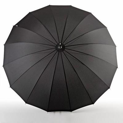 Stockregenschirm EUROSCHIRM "Metropolitan, schwarz", schwarz, Bezug: 100% Polyester, uni, Regenschirme, mit 16 Segmenten und eleganter Dachwölbung Image