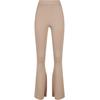 Leggings URBAN CLASSICS "Urban Classics Damen Ladies Rib Knit Bootcut Leggings", Damen, Gr. L, US-Größen, grau (lighttaupe), 35% Viskose, 35% Polyacryl, 30% Polyamid, unifarben, slim fit, Hosen