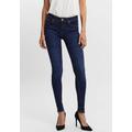 Skinny-fit-Jeans VERO MODA "VMLUX MR SLIM JEANS" Gr. L, Länge 32, blau (dark blue denim) Damen Jeans 5-Pocket-Jeans Röhrenjeans