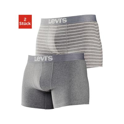 Boxer LEVI'S, Herren, Gr. M, grau (grau, meliert, gestreift), Obermaterial: 95% Baumwolle, 5% Elasthan, unifarben, bedruckt, gestreift, körpernah, Unterhosen, mit elastischem Levi's-Logo-Bund Image