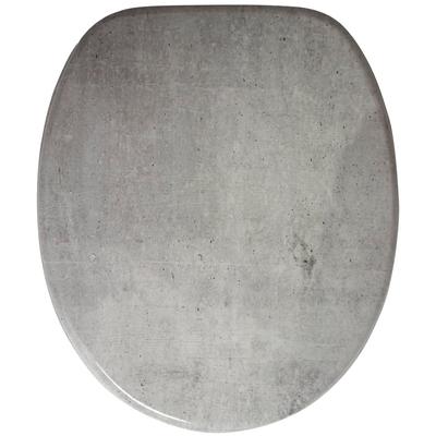 WC-Sitz SANILO "Beton", grau, B:37,7cm L:47cm, MDF - Mitteldichte Holzfaserplatte, WC-Sitze