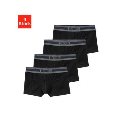 Boxer BENCH. "Boxershorts für Jungen", Kinder, Gr. 170/176, grau (schwarz, anthrazit, meliert), Jersey, Obermaterial: 95% Baumwolle, 5% Elasthan, unifarben, körpernah, Unterhosen Boxershort Unterhose Unterwäsche, mit Overlock-Nähten vorn Image