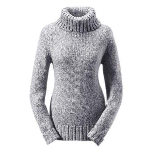 Rollkragenpullover ANISTON CASUAL Gr. 46, grau (grau, meliert) Damen Pullover Bestseller