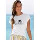 Rundhalsshirt VENICE BEACH Gr. 44/46, weiß Damen Shirts Jersey