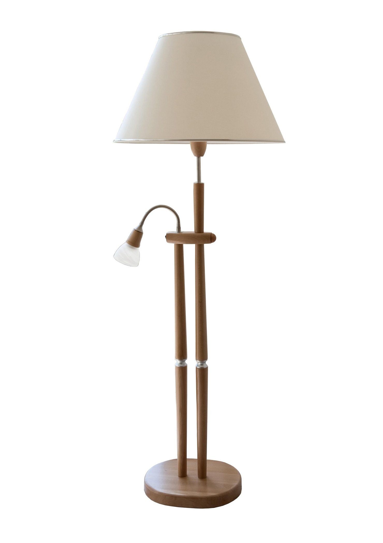 LED Stehlampe, braun (buchefarben, nickelfarben), Ø 55cm H: 155cm, 1 Stk., Leuchten, mit Leseleuchte Image