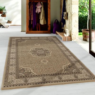 Teppich AYYILDIZ TEPPICHE "KASHMIR 2601", beige, B:200cm H:10mm L:290cm, Polypropylen (PP), Teppiche, Orient Optik, pflegeleicht, robuster Kurzflor, Wohnzimmer Image