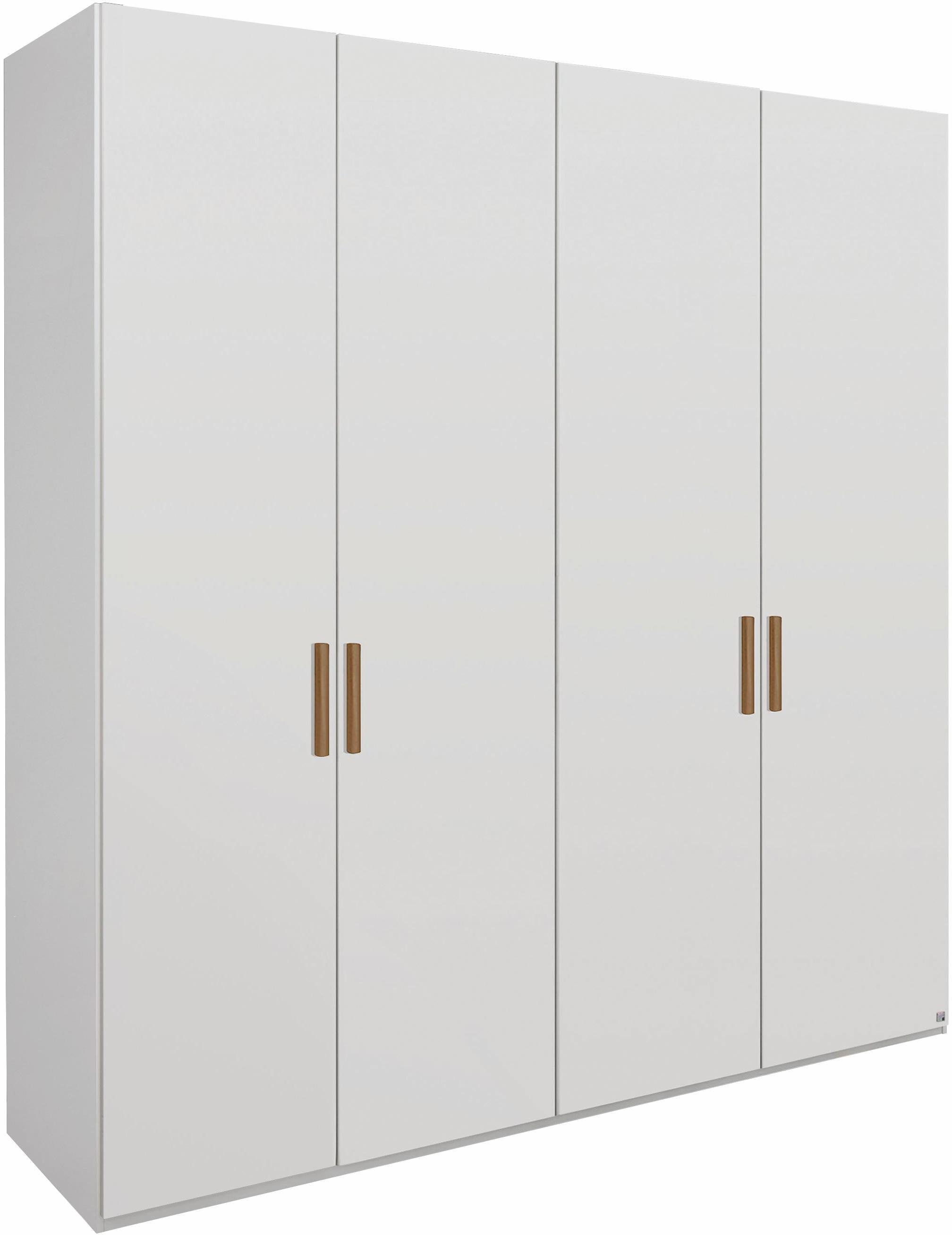 Drehtürenschrank RAUCH "Your Joyce", weiß, B:200cm H:223cm T:61cm, Holzwerkstoff, Schränke, Drehtürenschrank, mit Massivholzgriffen