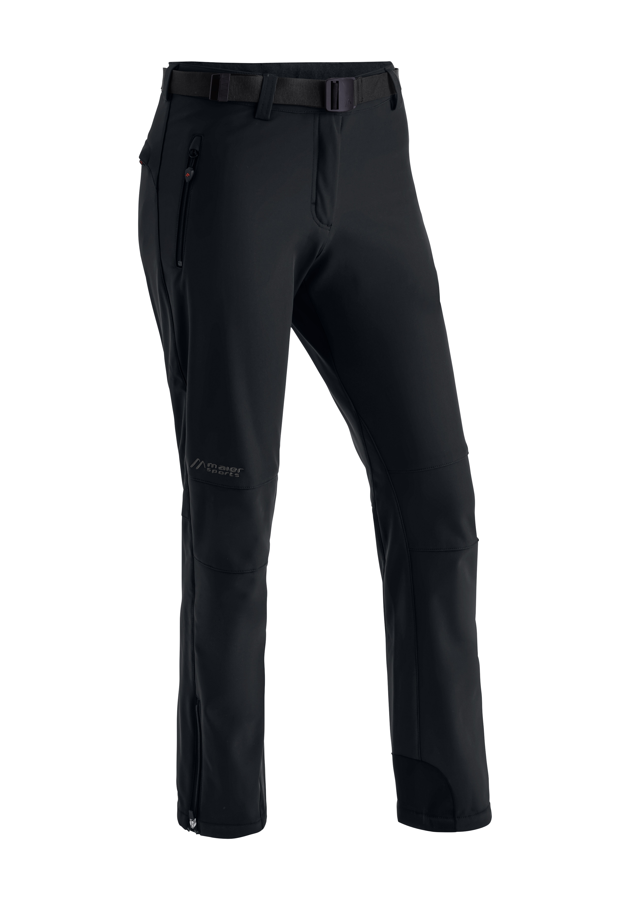 Funktionshose MAIER SPORTS "Tech Pants W", Damen, Gr. 36, Normalgrößen, schwarz, Vorderseite: 92% Polyester, 8% Elasthan / Rückseite: 100% Polyester, Hosen, Warme Softshellhose, elastisch und winddicht Image