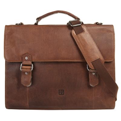 Aktentasche BODENSCHATZ, Damen, Gr. B/H/T: 40cm x 31cm x 7cm onesize, braun (cognac), Leder, vintage, Taschen, echt Leder Image