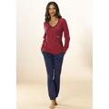 Pyjama VIVANCE DREAMS Gr. 36/38, rot (rot, navy) Damen Homewear-Sets Pyjamas