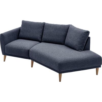 2,5-Sitzer "Elvis", grau (anthrazit), B:220cm H:80cm T:127cm, 79% PES; 21% PP, ATLANTIC HOME COLLECTION, Sofas, Polsterecke mit offenem Ende im skandinavischen Stil, Massivholzfüße Image
