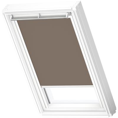 Verdunklungsrollo VELUX "DKL P31 4574SWL", braun (nougat, weiß), P31, stufenlos positionierbar, Aluminium, Polyester, Rollos, weiße Führungsschienen & Griffleiste Image