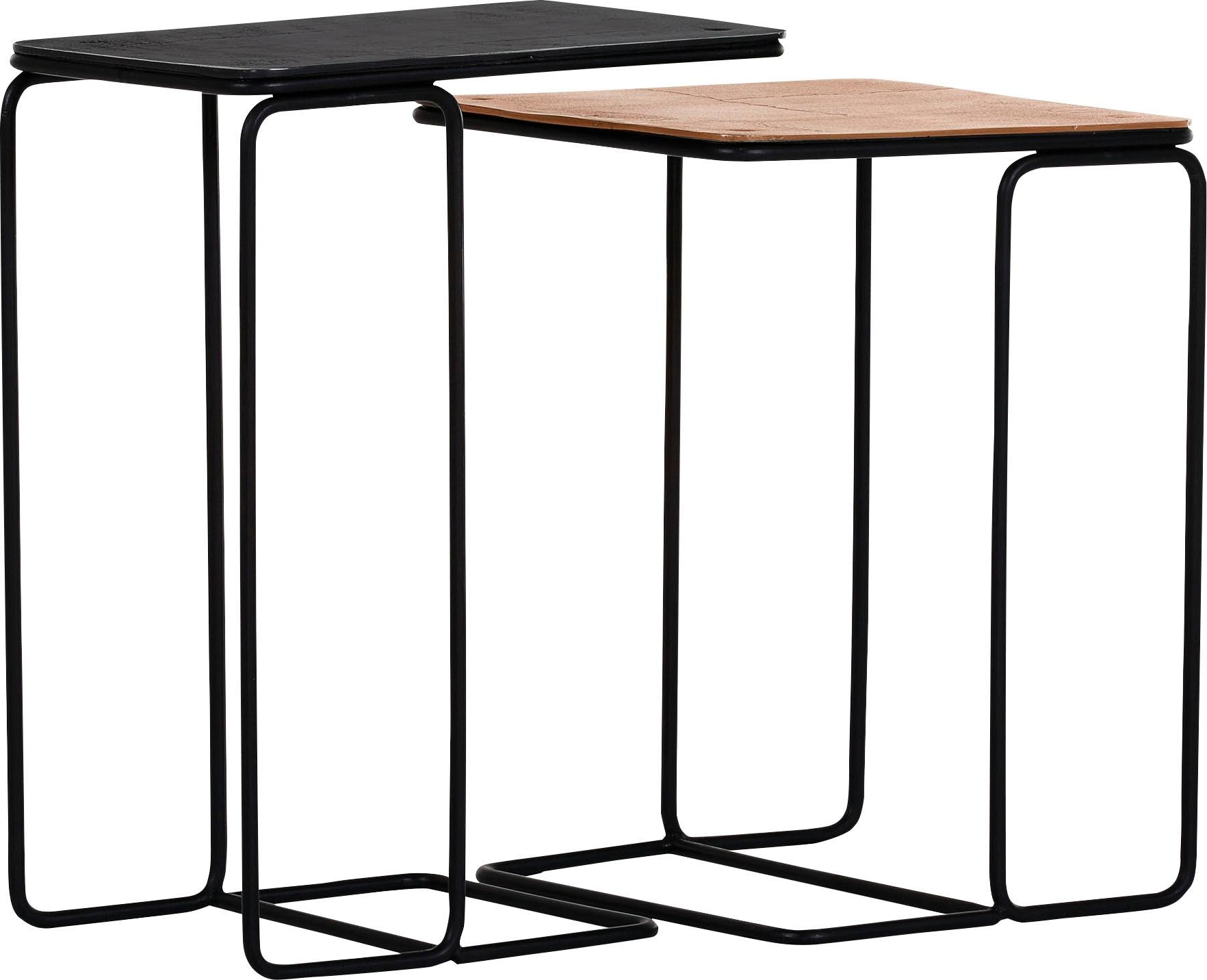 Satztisch GUTMANN FACTORY "Mix&Match", gelb (bronze, und messingfarben), Tische, im Metallic Look (2er-Set)