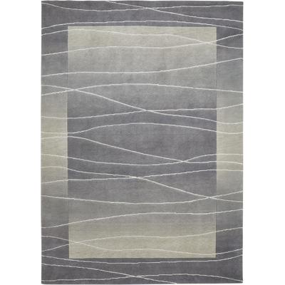 Wollteppich LUXOR LIVING "Lineo", silber (silberfarben), B:200cm H:14mm L:250cm, Schurwolle, Teppiche, Nepalteppich, reine Wolle, handgeknüpft, mit Bordüre Image