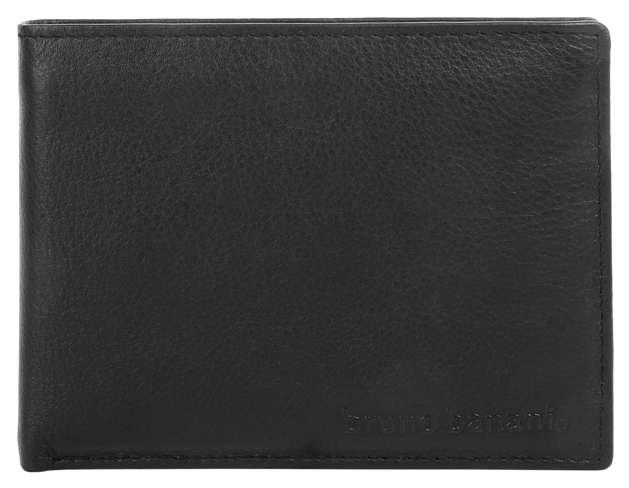 Geldbörse BRUNO BANANI, Damen, schwarz, Leder, leicht glänzend, unifarben, Kleinlederwaren, echt Leder Image