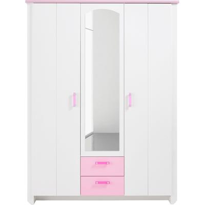 Kleiderschrank PARISOT "Biotiful", rosa (weiß, rosa), B:136cm H:181cm T:60cm, Schränke Image