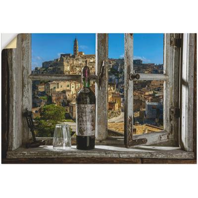 Wandbild ARTLAND "Blick aus dem Fenster Matera, Italien", grau (farbe bild(er): grau), B:60cm H:40cm, Bilder, als Alubild, Outdoorbild, Leinwandbild, Poster, Wandaufkleber Image