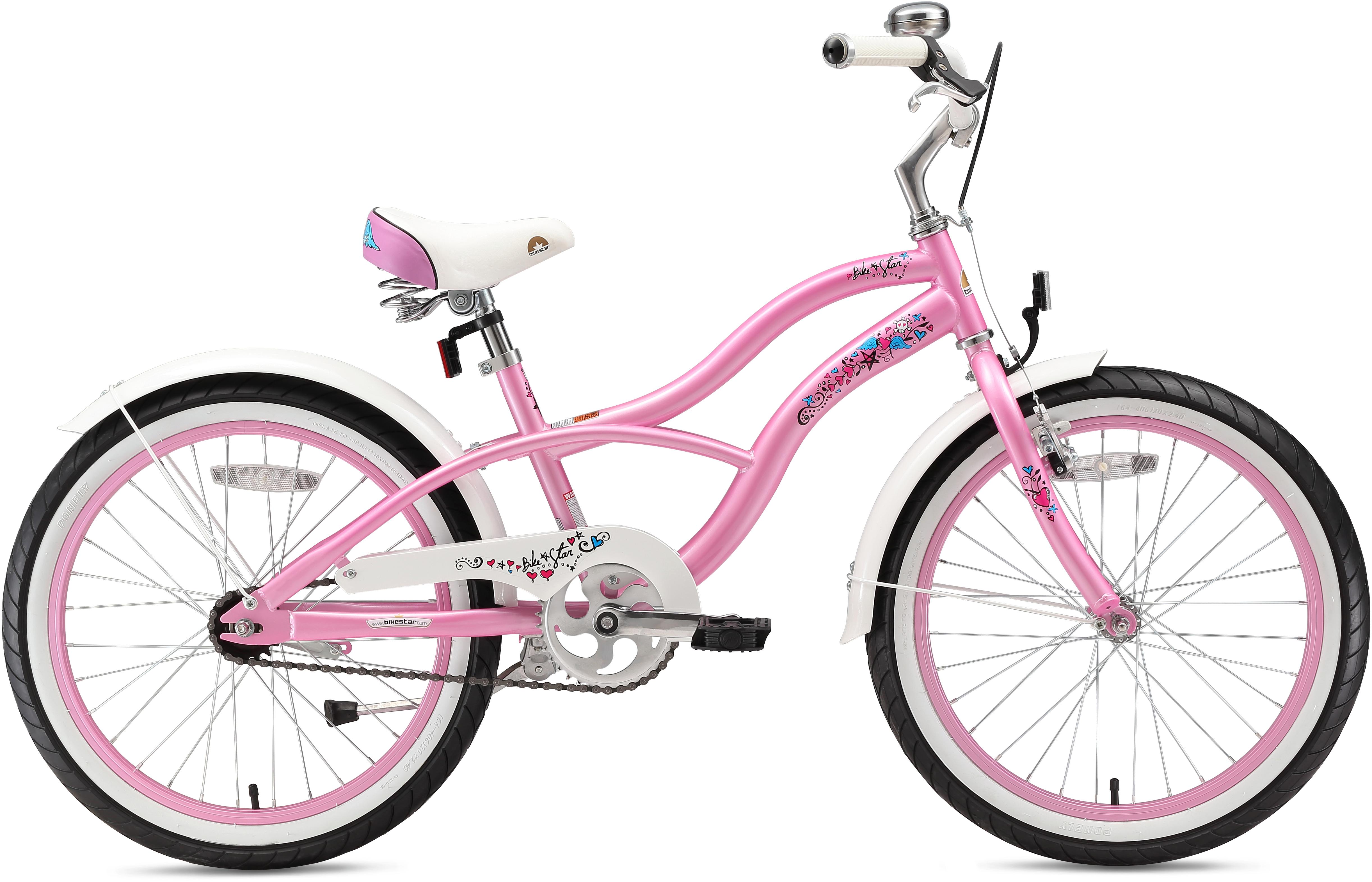 Jugendfahrrad BIKESTAR "Cruiser" Gr. 29, rosa (pink), Fahrräder, Kinder, 29cm, 20 Zoll (50,80cm), für Damen Image