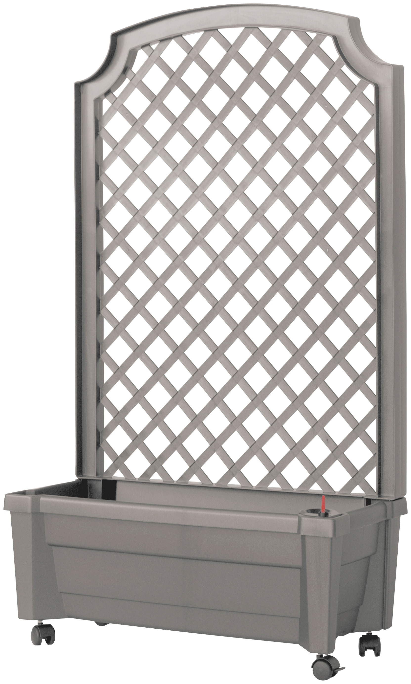 Spalier KHW, grau, B:79cm H:134cm T:35cm, Kunststoff, Rankhilfen, Pflanzkasten auf Rollen mit Bewässerungssystem, BxTxH: 79x35x134 cm